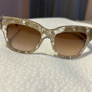 Dolce & Gabbana Women’s Gold Lace Sunglasses W/Case NEW